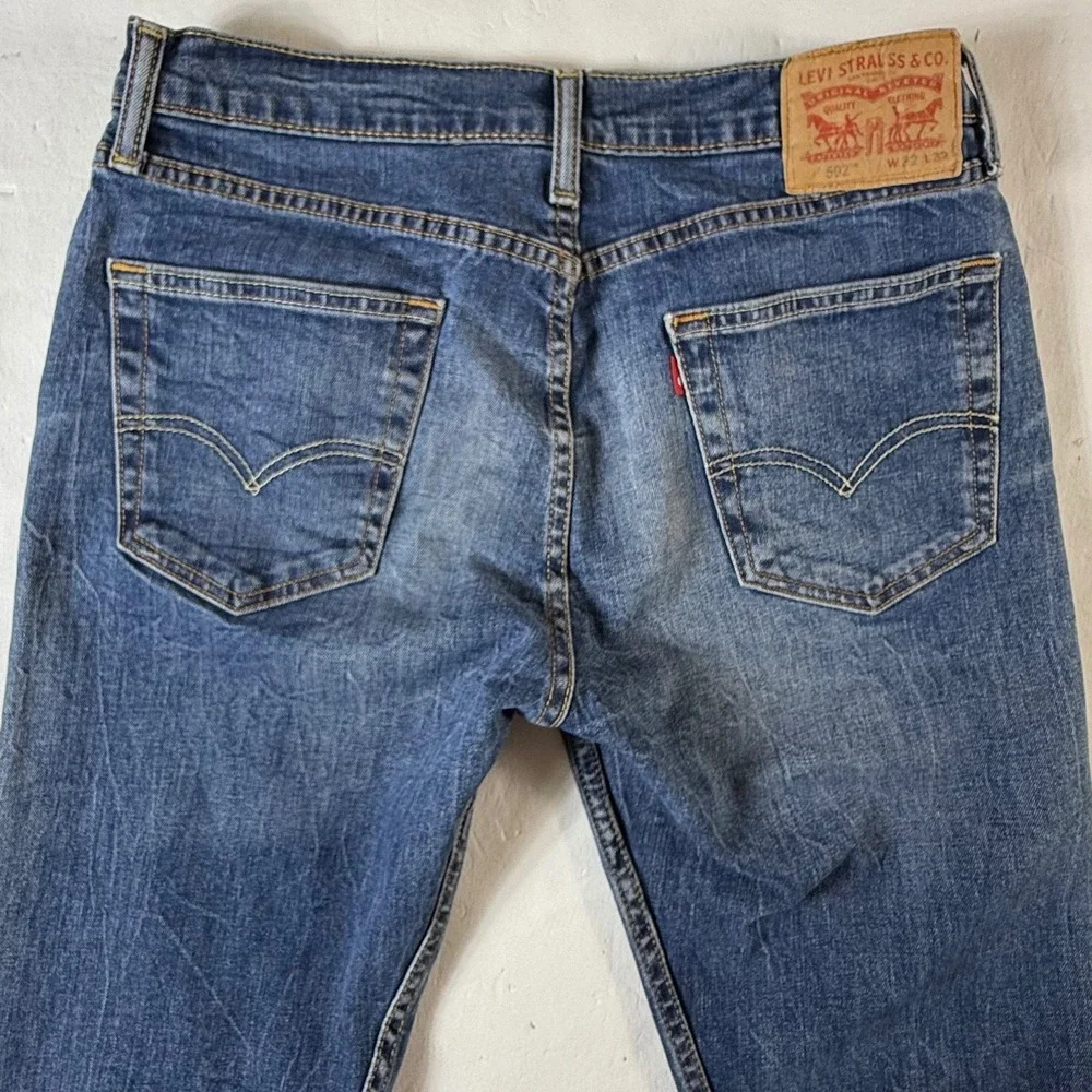 Levi‎ Strauss Co 502 Jeans Mens Blue Regular Fit Stretch Denim Waist 32